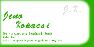 jeno kopacsi business card